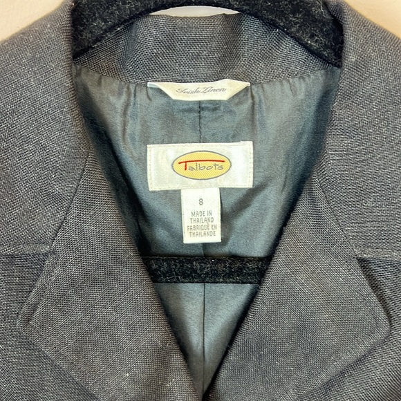 Talbots Irish Linen Black Blazer Size 8 - Picture 2 of 4